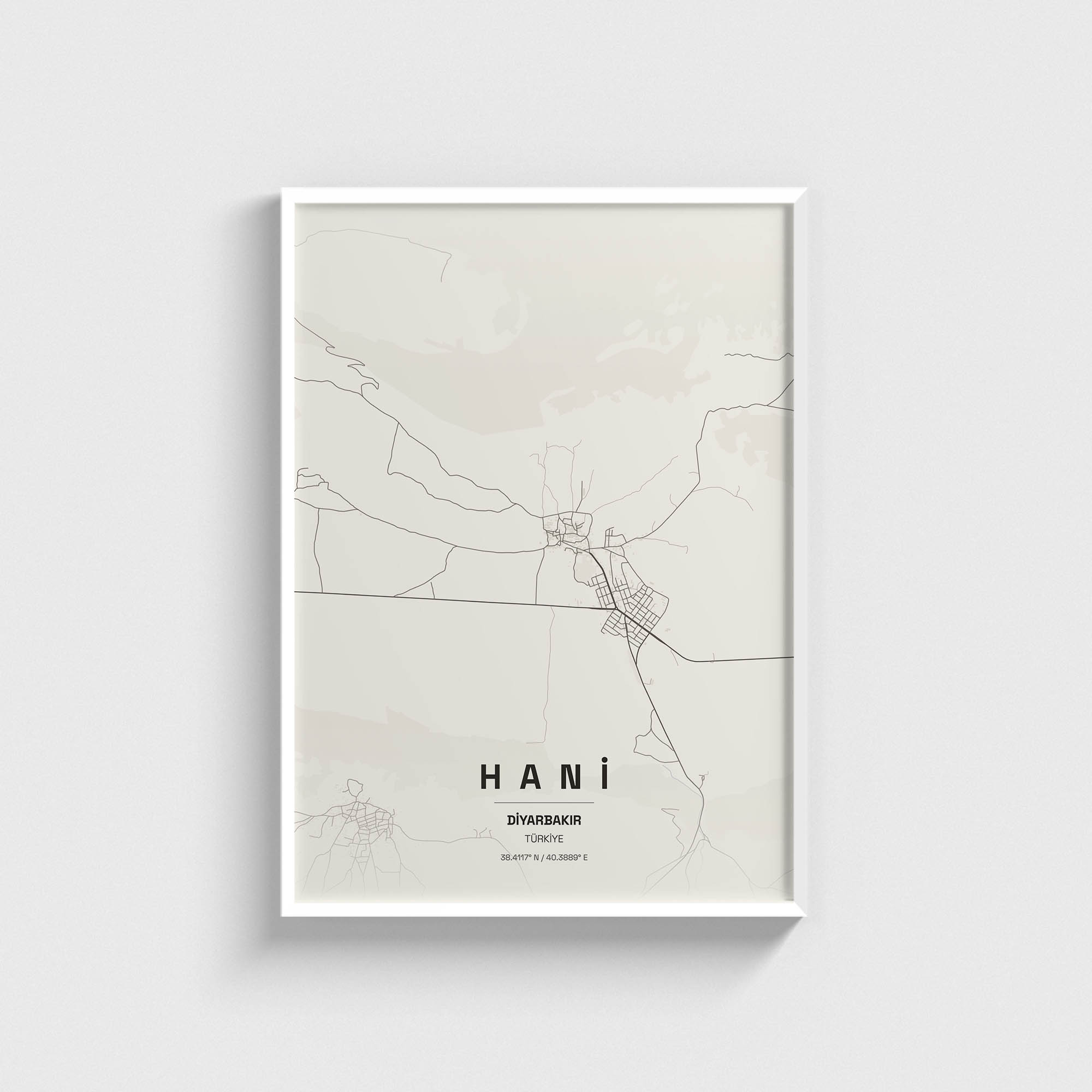 Diyarbakır Hani İlçe Haritası Posteri - Görsel 2