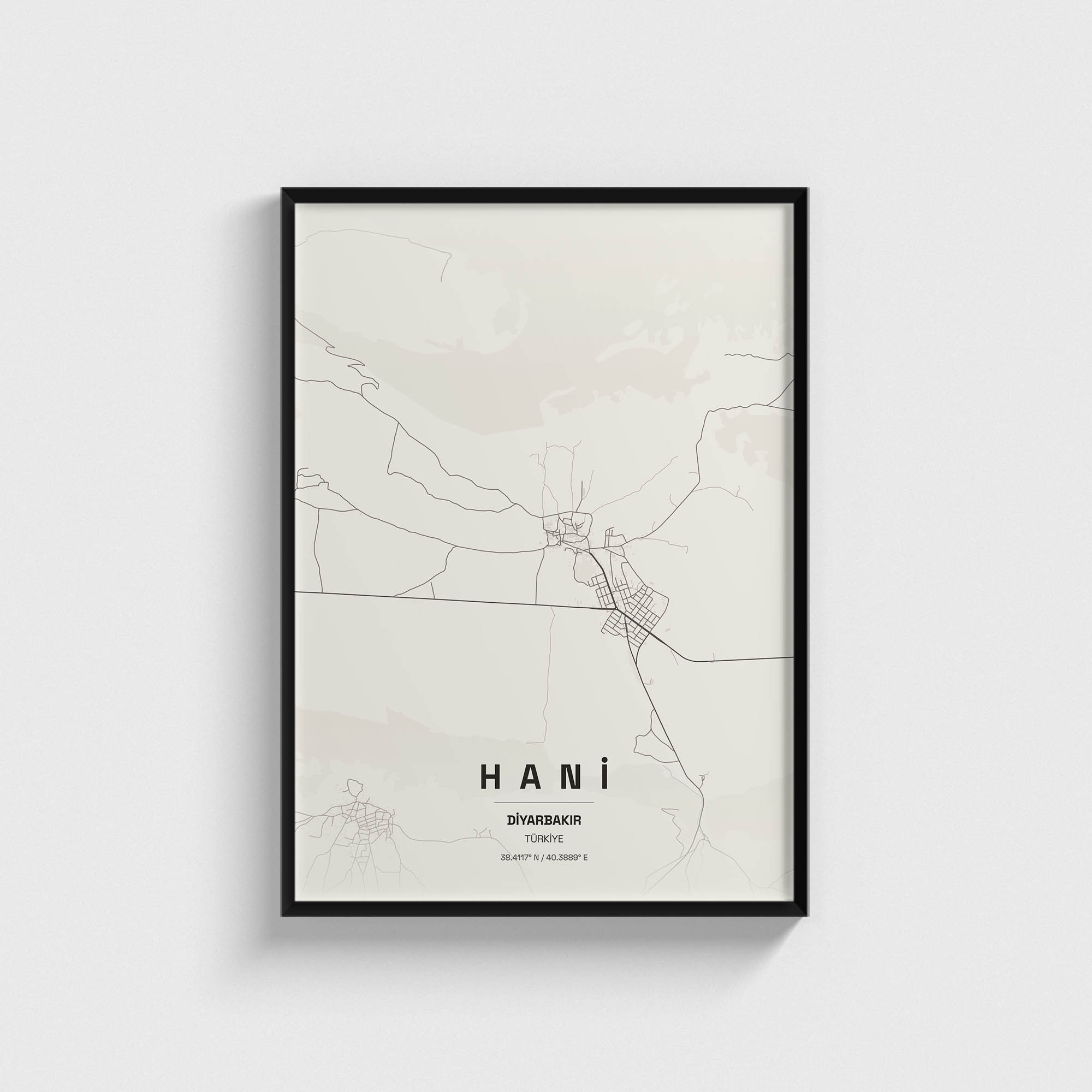 Diyarbakır Hani İlçe Haritası Posteri