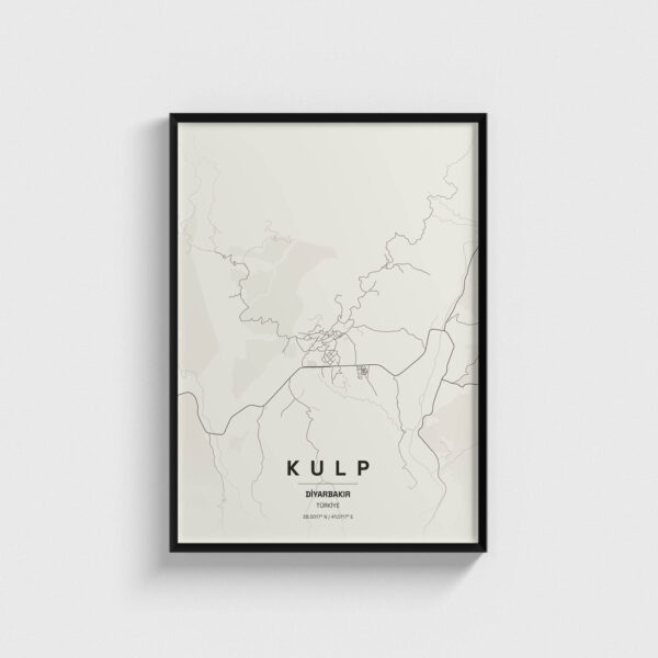 Diyarbakır Kulp İlçe Haritası Posteri