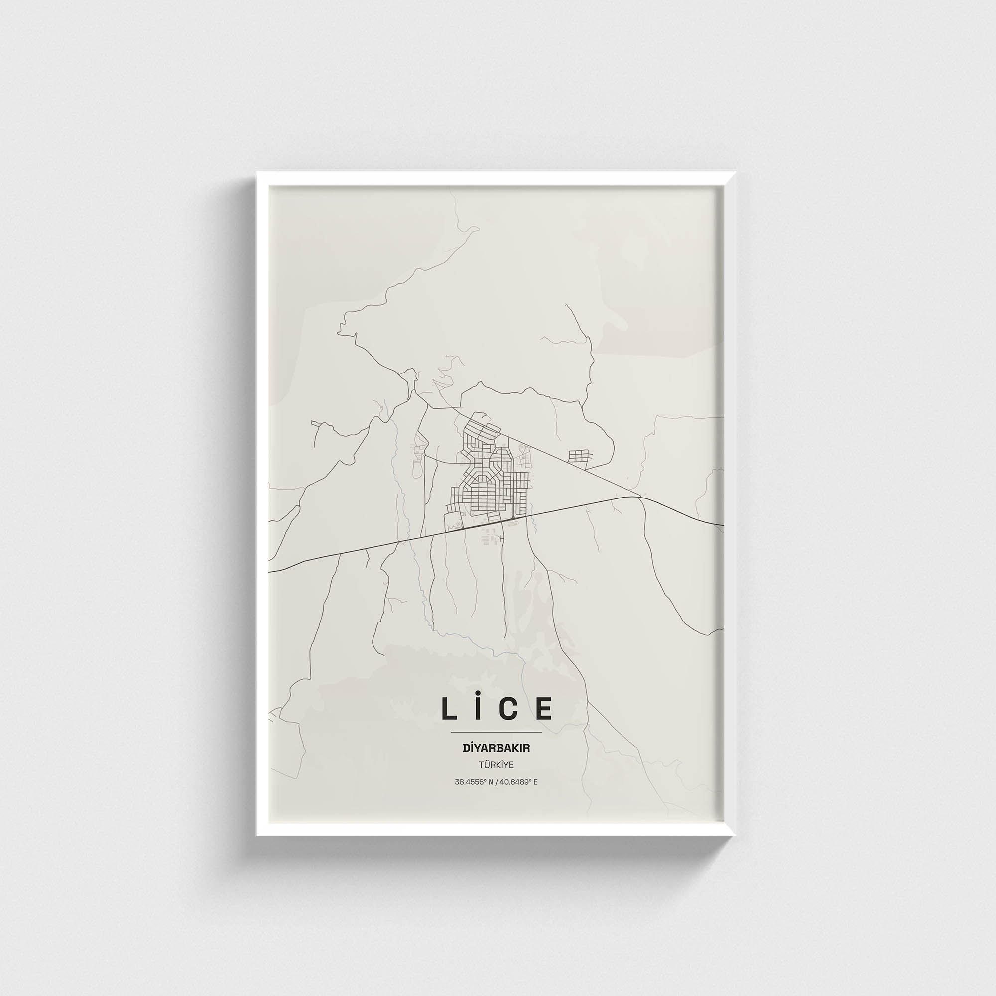 Diyarbakır Lice İlçe Haritası Posteri - Görsel 2
