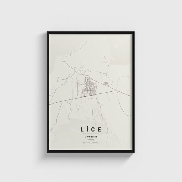 Diyarbakır Lice İlçe Haritası Posteri