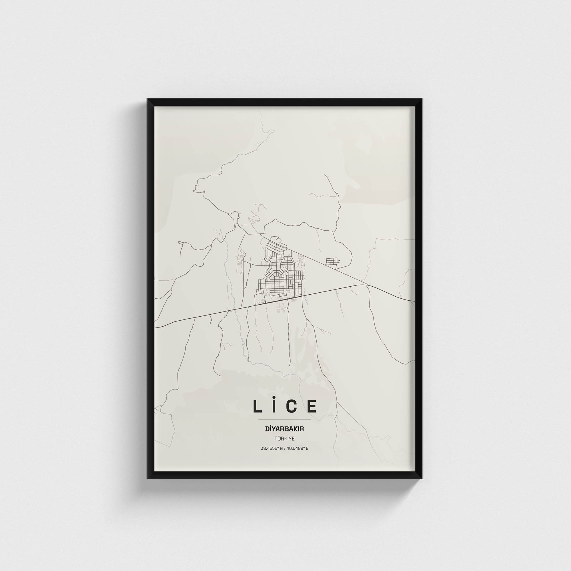 Diyarbakır Lice İlçe Haritası Posteri