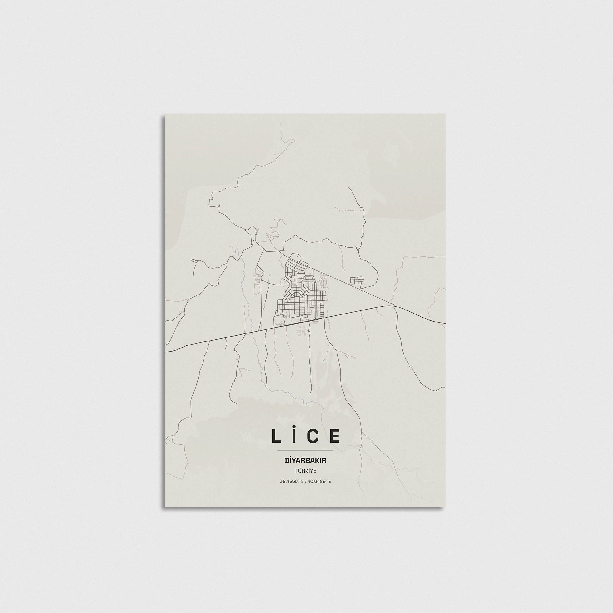 Diyarbakır Lice İlçe Haritası Posteri - Görsel 3
