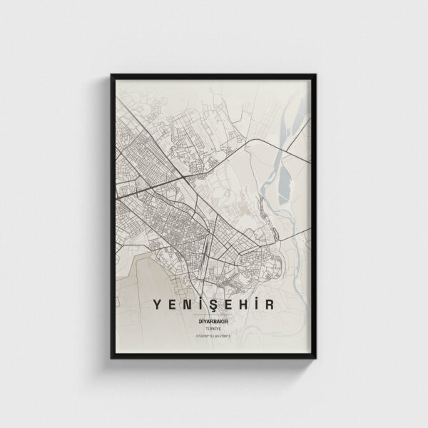 Diyarbakır Yenişehir İlçe Haritası Posteri