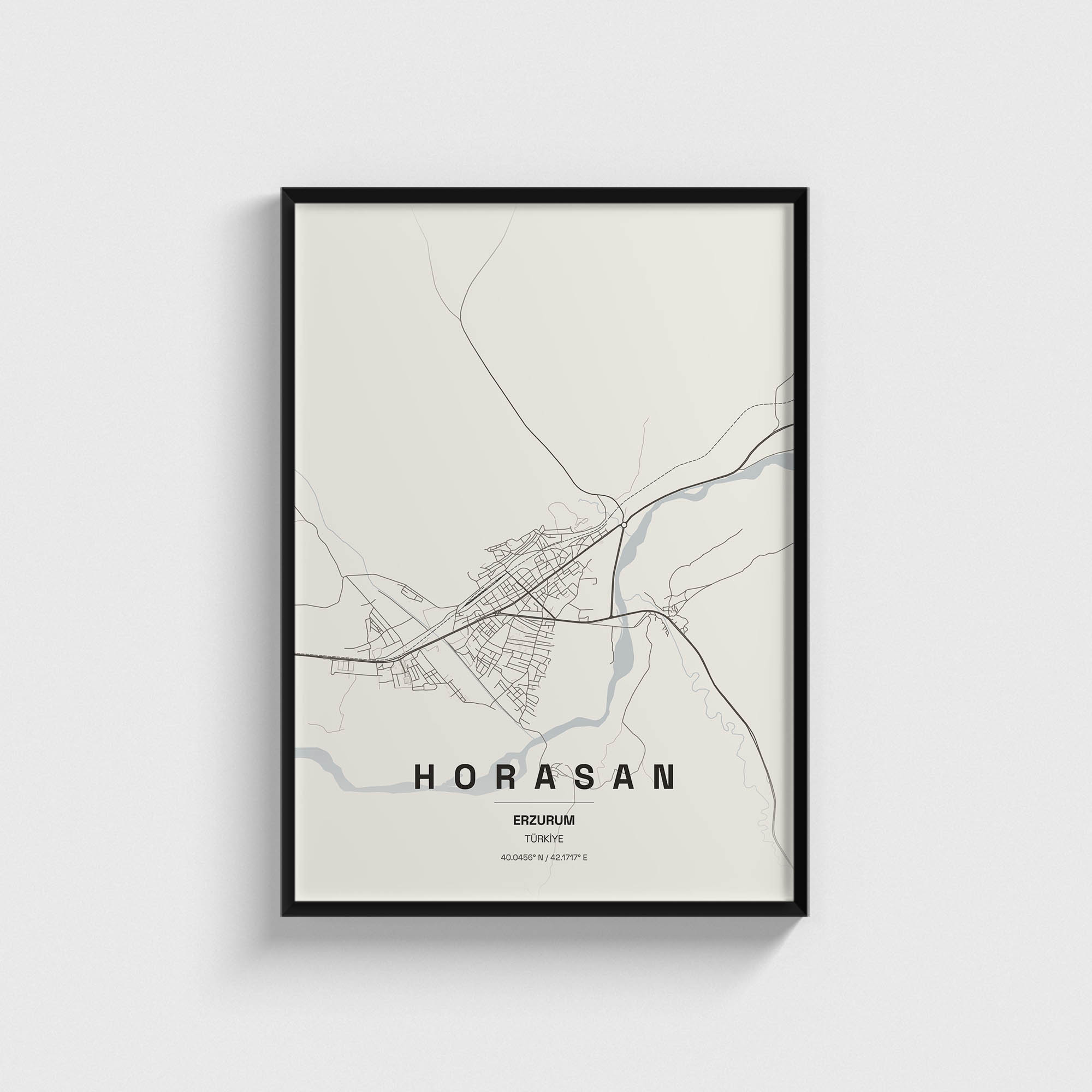 Erzurum Horasan İlçe Haritası Posteri