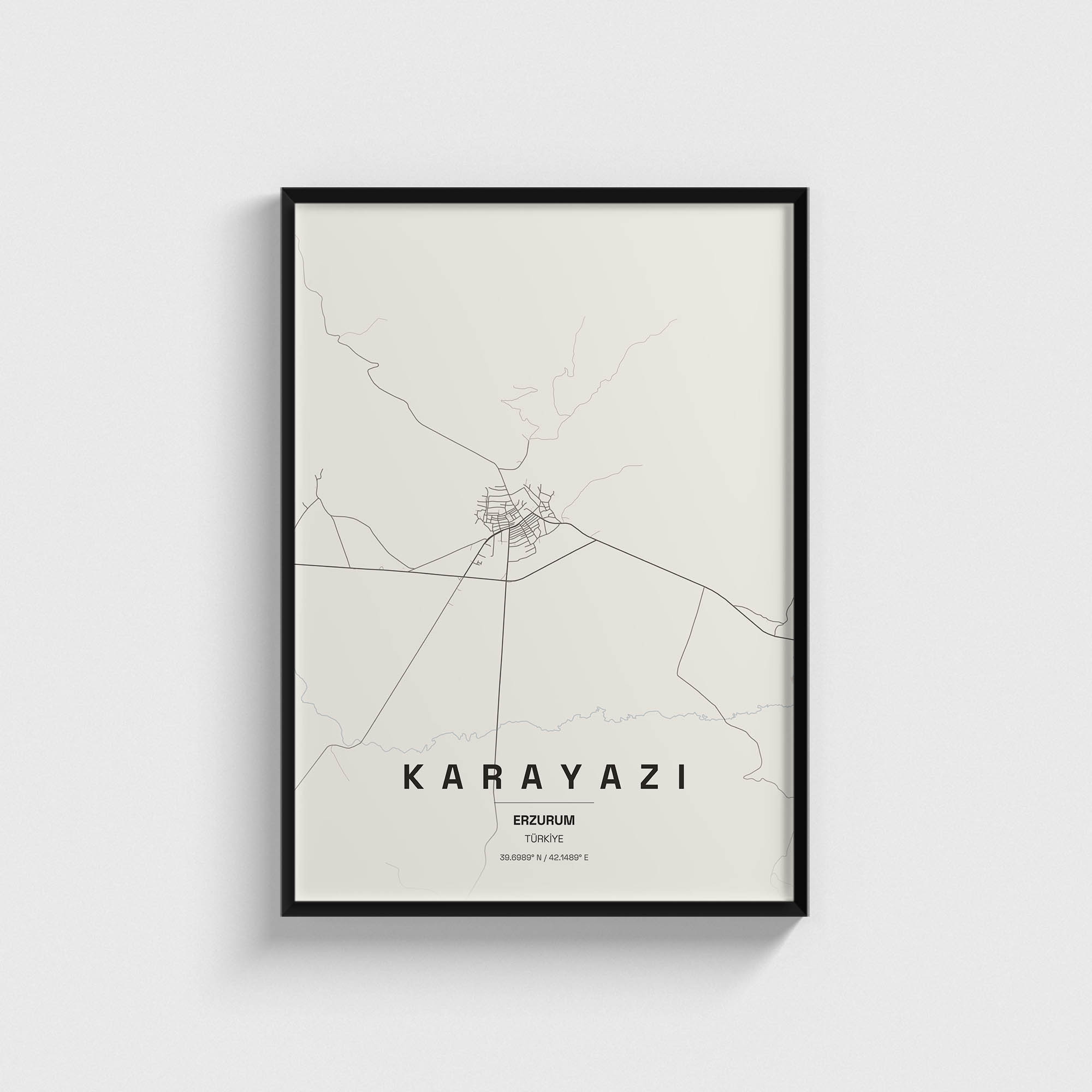 Erzurum Karayazı İlçe Haritası Posteri