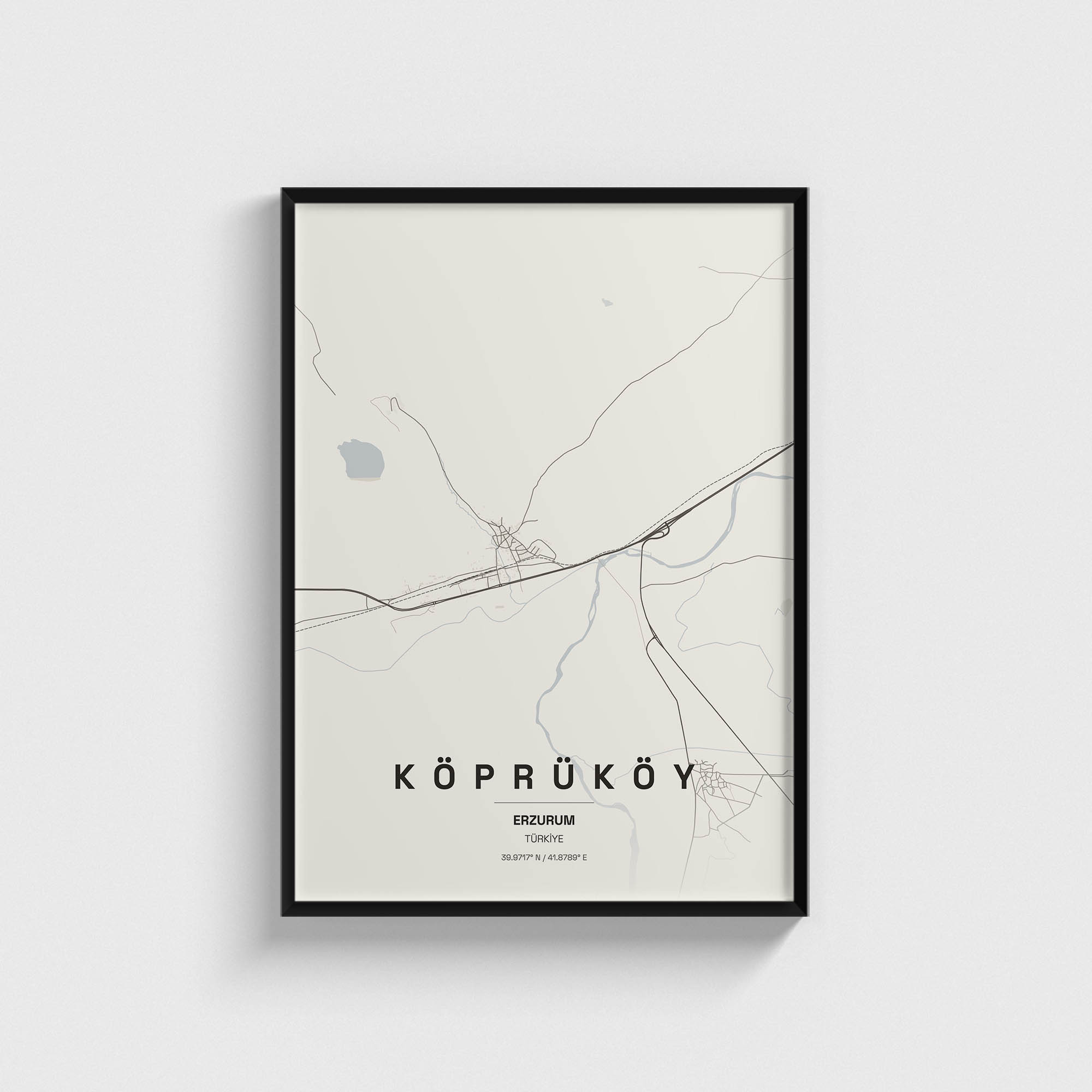 Erzurum Köprüköy İlçe Haritası Posteri