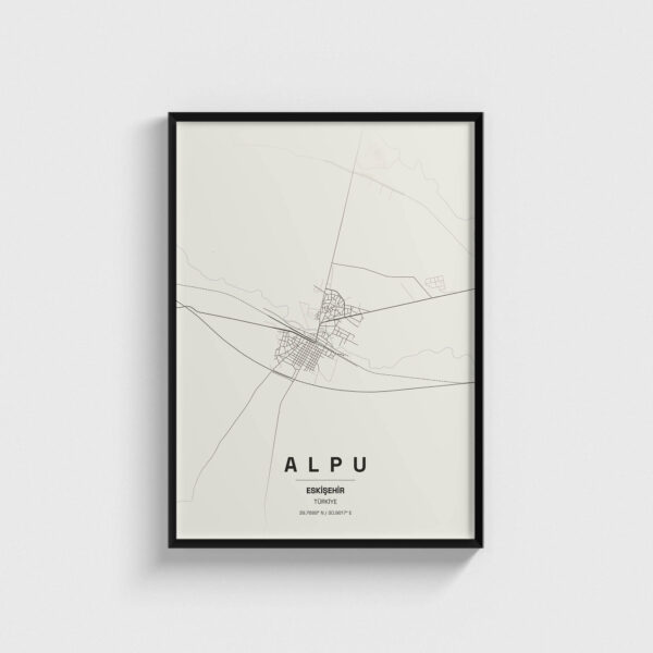 Eskişehir Alpu İlçe Haritası Posteri