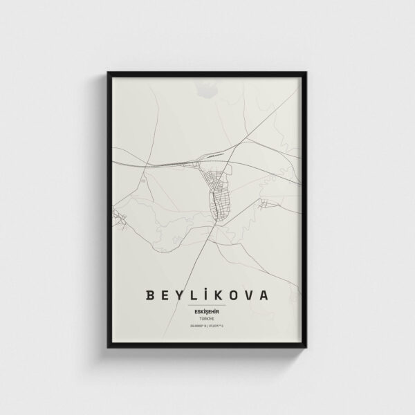 Eskişehir Beylikova İlçe Haritası Posteri