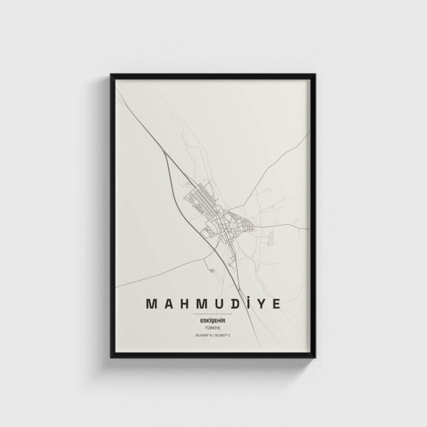 Eskişehir Mahmudiye İlçe Haritası Posteri