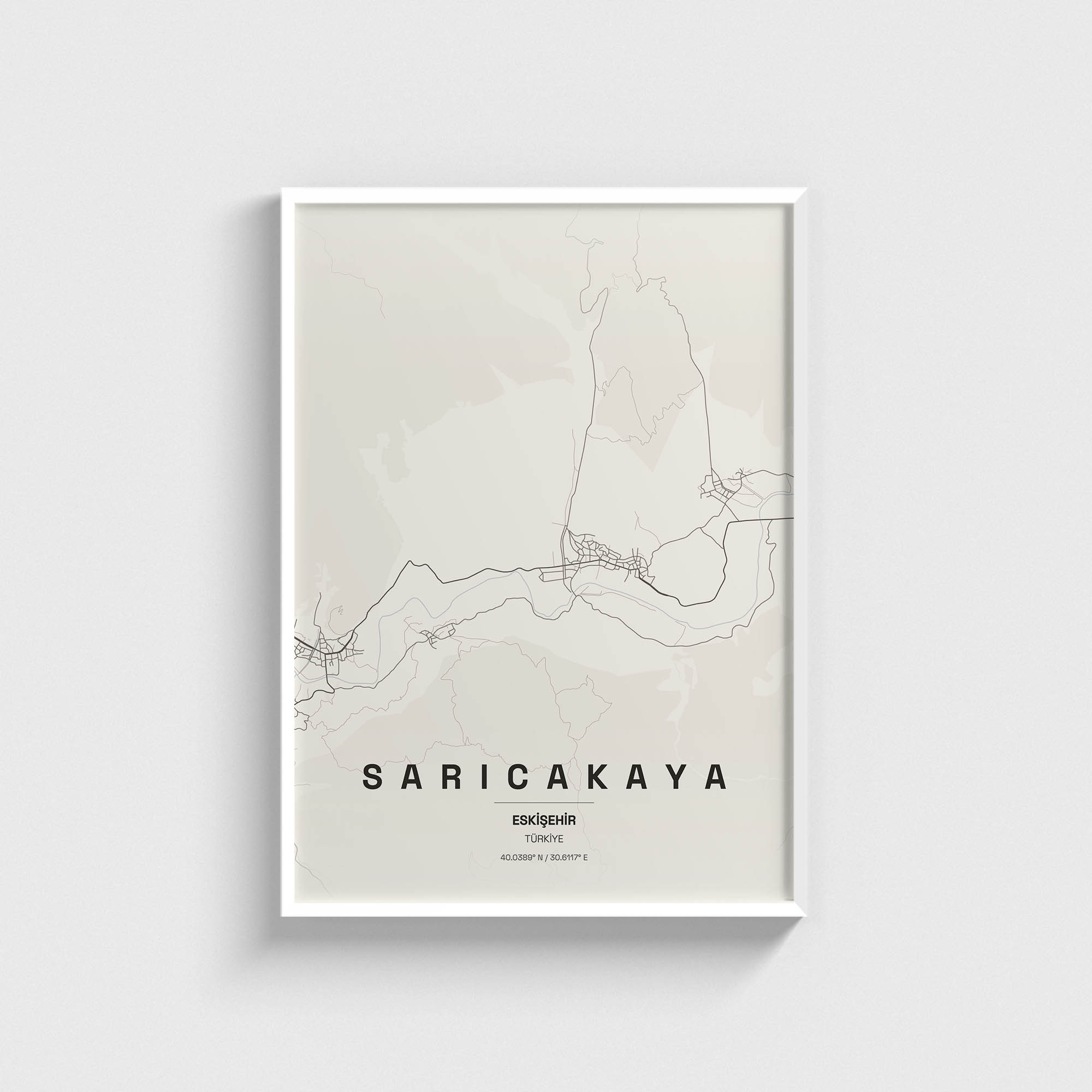 Eskişehir Sarıcakaya İlçe Haritası Posteri - Görsel 2