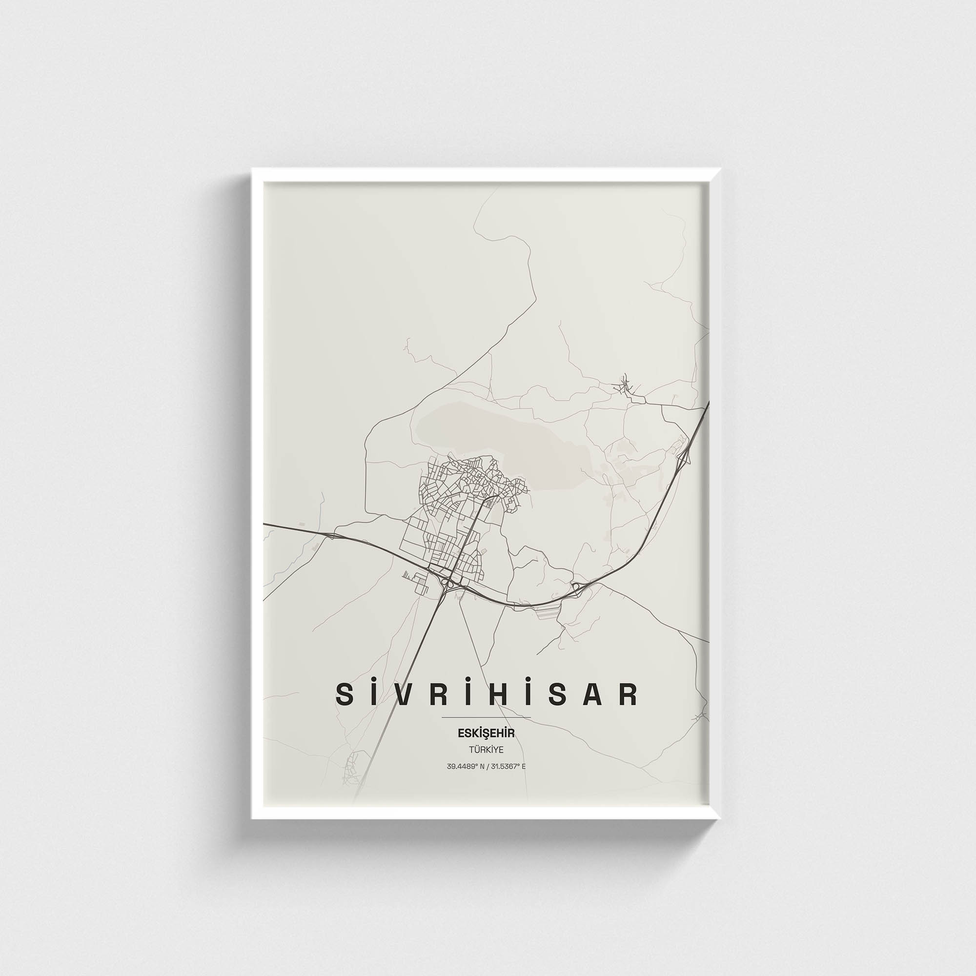 Eskişehir Sivrihisar İlçe Haritası Posteri - Görsel 2