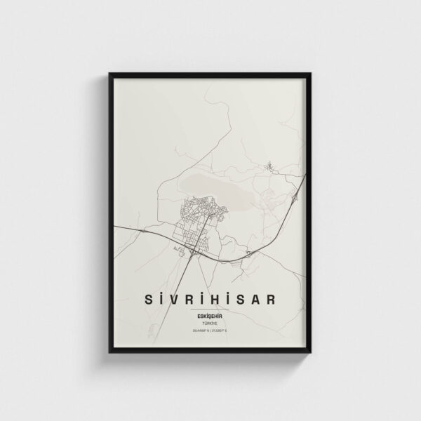Eskişehir Sivrihisar İlçe Haritası Posteri