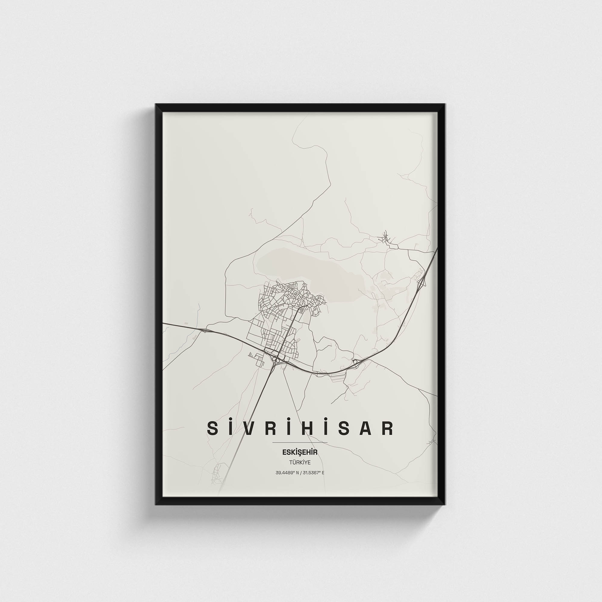 Eskişehir Sivrihisar İlçe Haritası Posteri