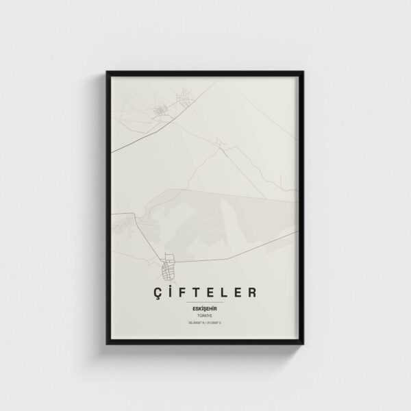 Eskişehir Çifteler İlçe Haritası Posteri
