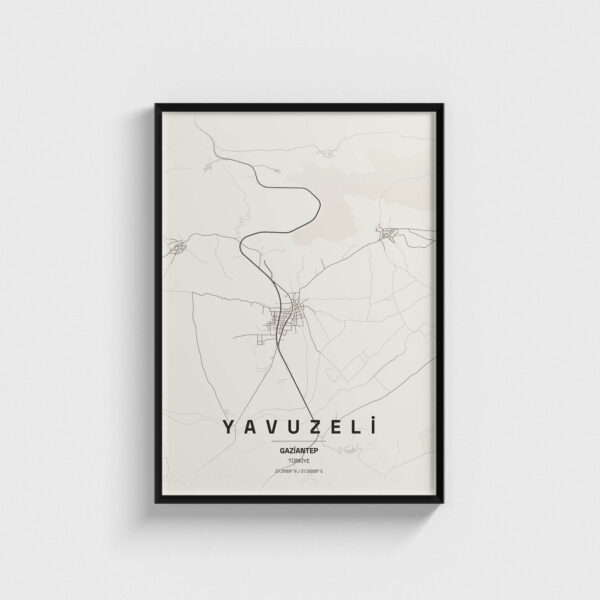 Gaziantep Yavuzeli İlçe Haritası Posteri
