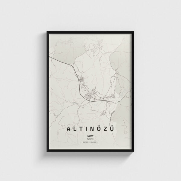 Hatay Altınözü İlçe Haritası Posteri