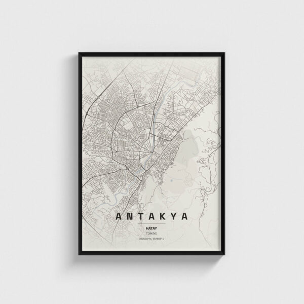 Hatay Antakya İlçe Haritası Posteri