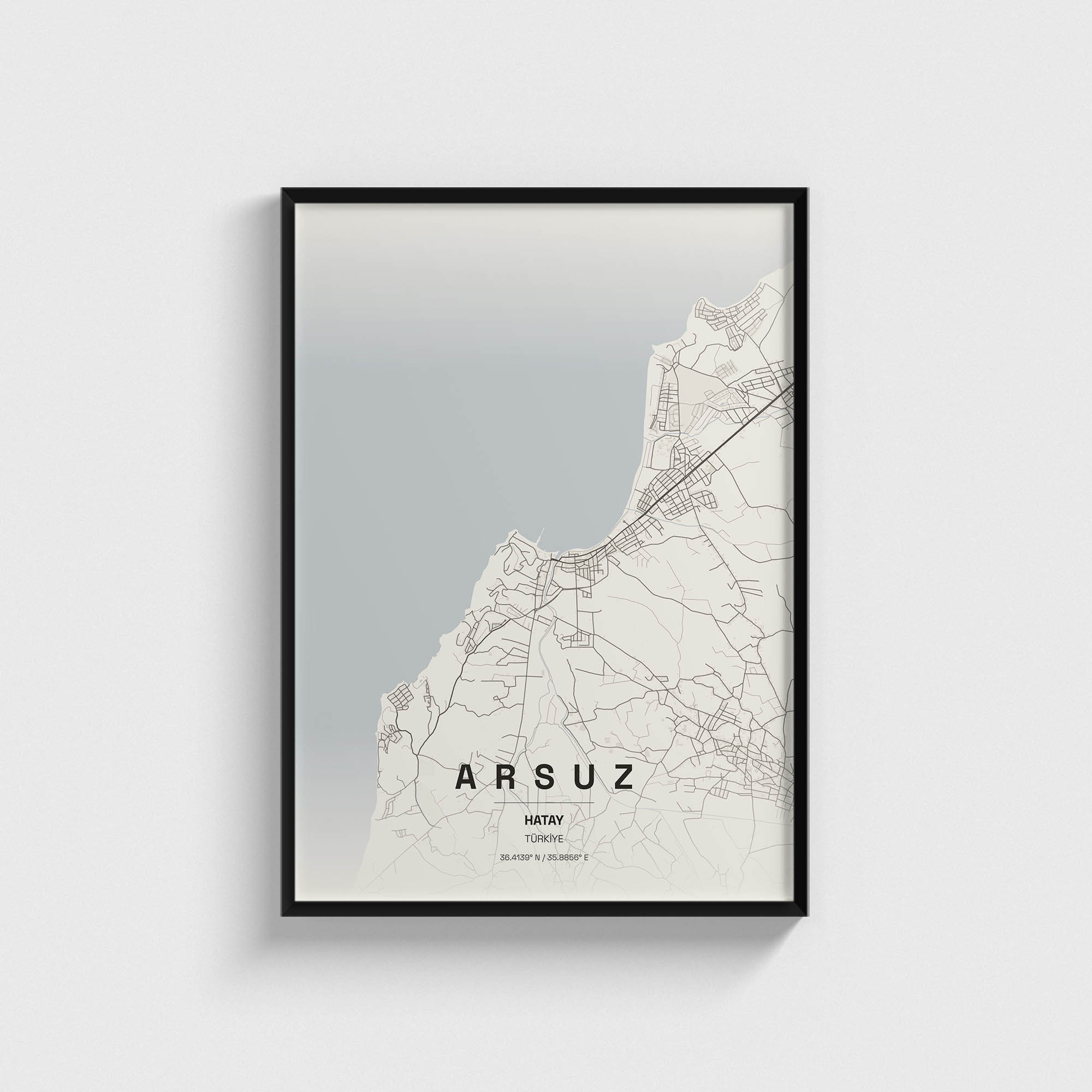 Hatay Arsuz İlçe Haritası Posteri