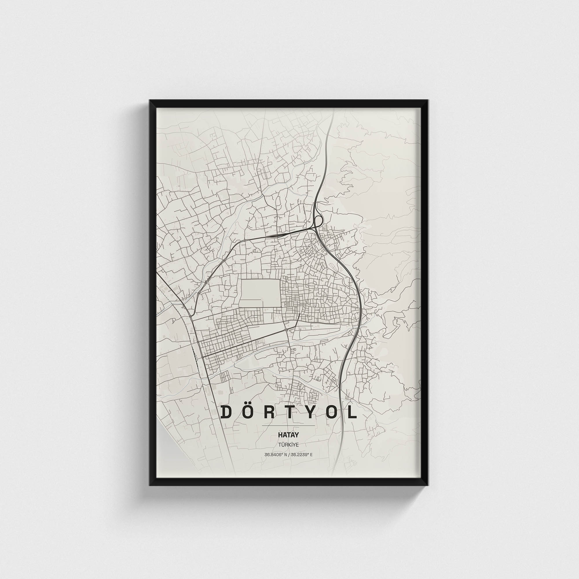 Hatay Dörtyol İlçe Haritası Posteri