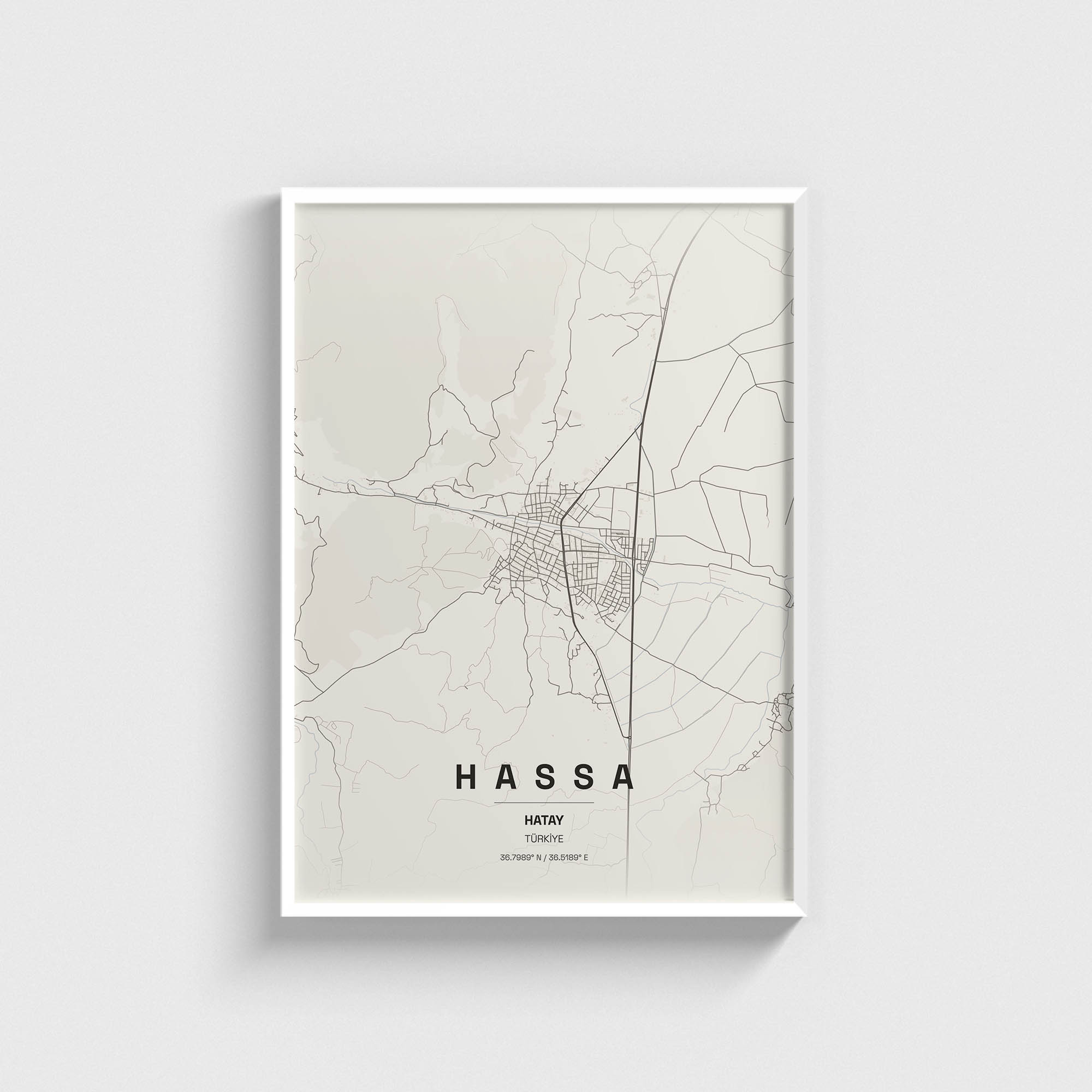 Hatay Hassa İlçe Haritası Posteri - Görsel 2