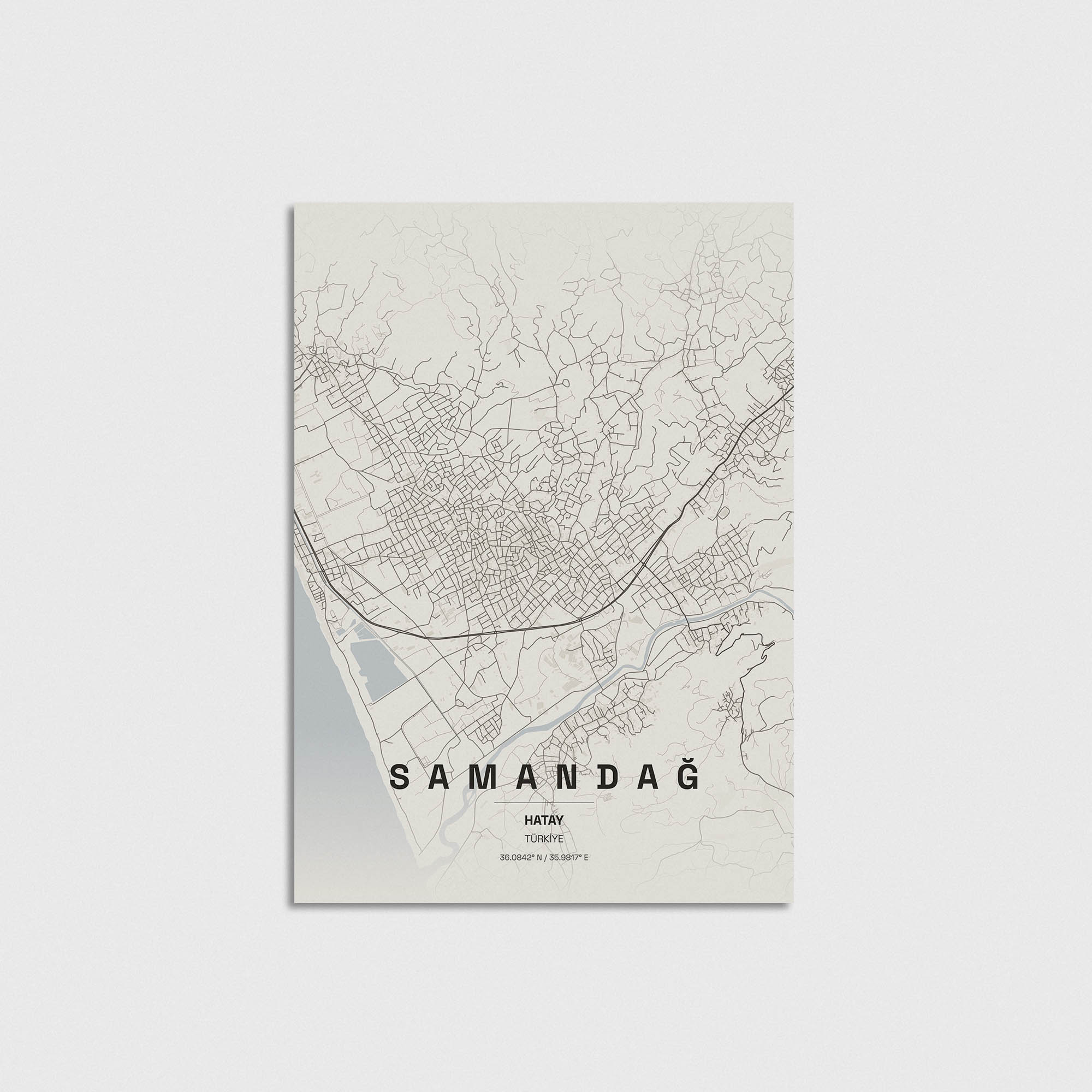 Hatay Samandağ İlçe Haritası Posteri - Görsel 3