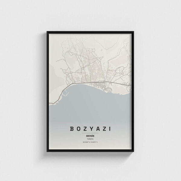 Mersin Bozyazı İlçe Haritası Posteri
