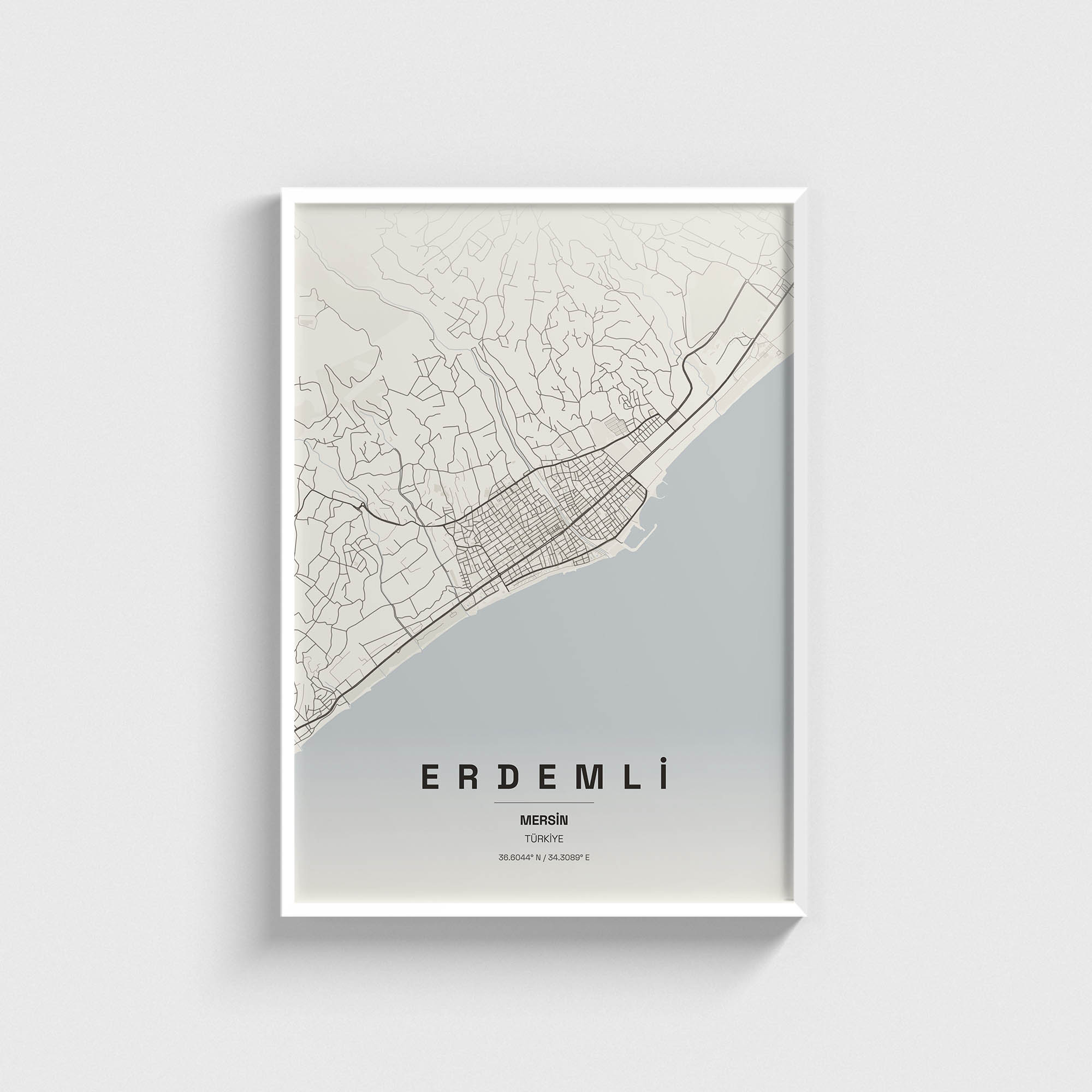 Mersin Erdemli İlçe Haritası Posteri - Görsel 2