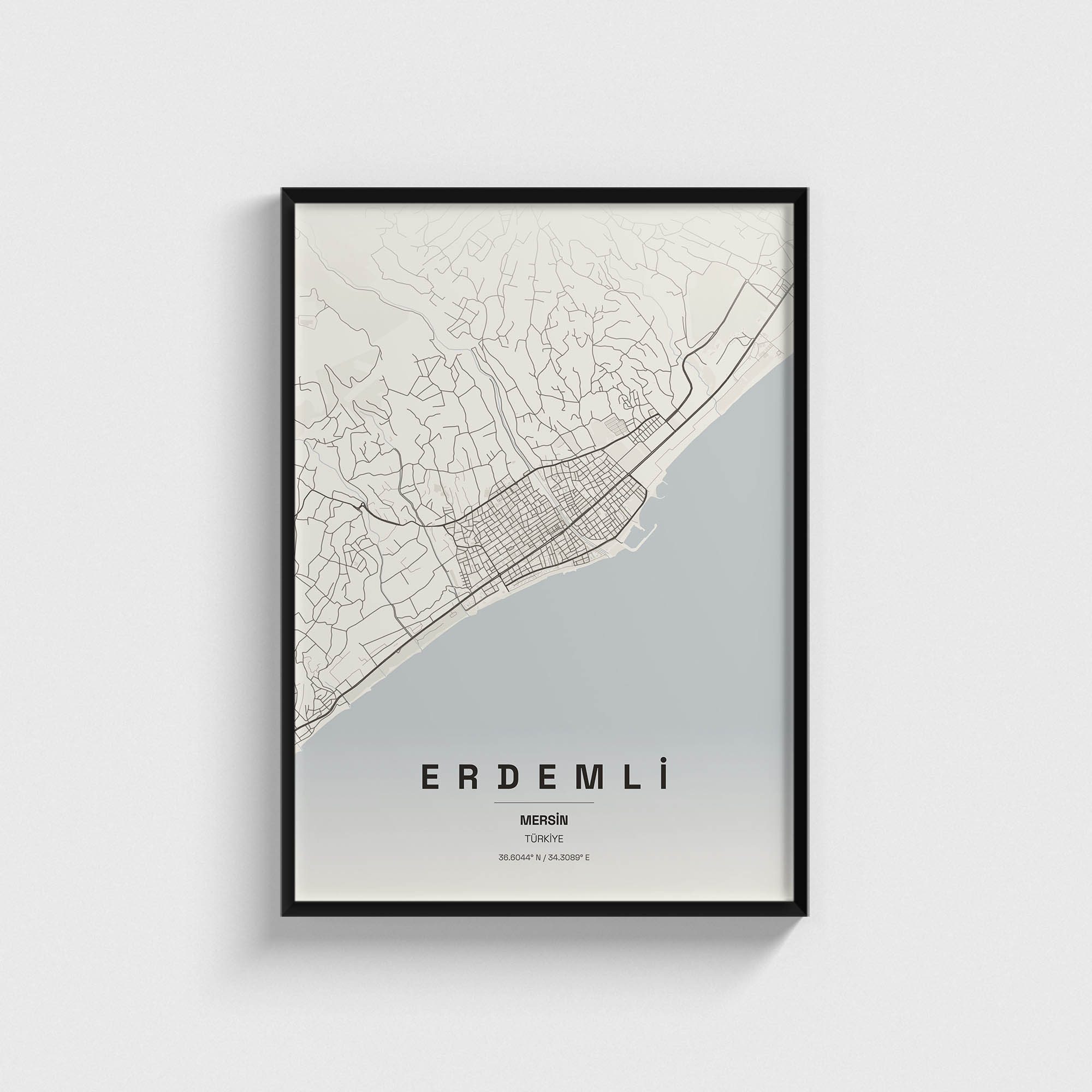 Mersin Erdemli İlçe Haritası Posteri