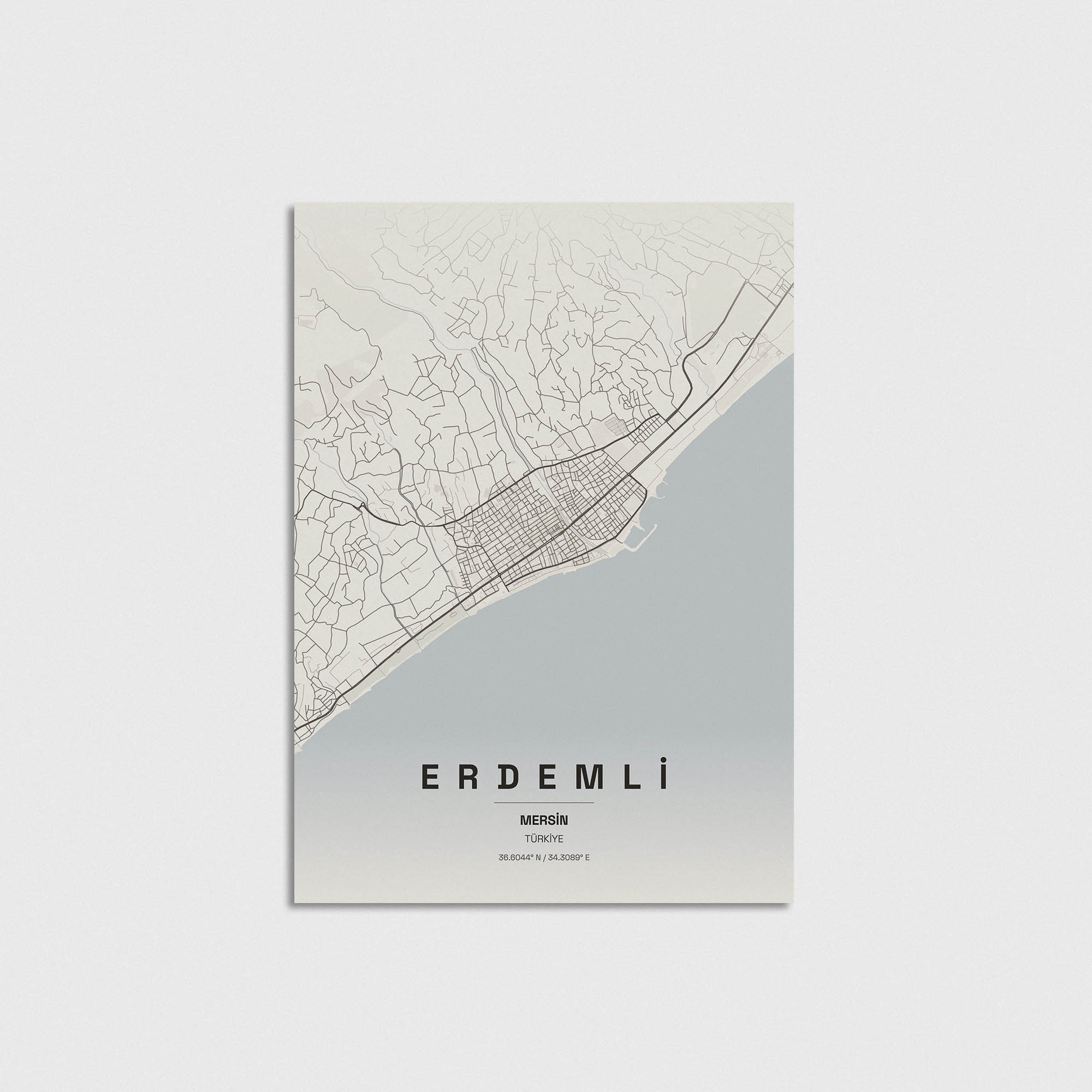 Mersin Erdemli İlçe Haritası Posteri - Görsel 3