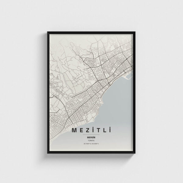 Mersin Mezitli İlçe Haritası Posteri