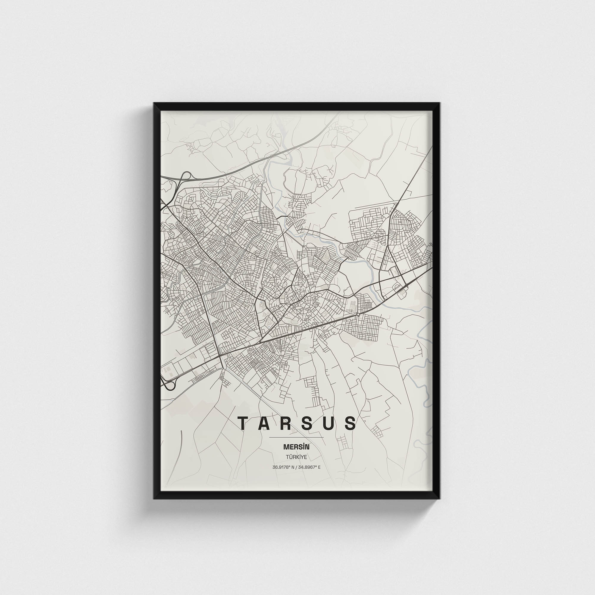 Mersin Tarsus İlçe Haritası Posteri