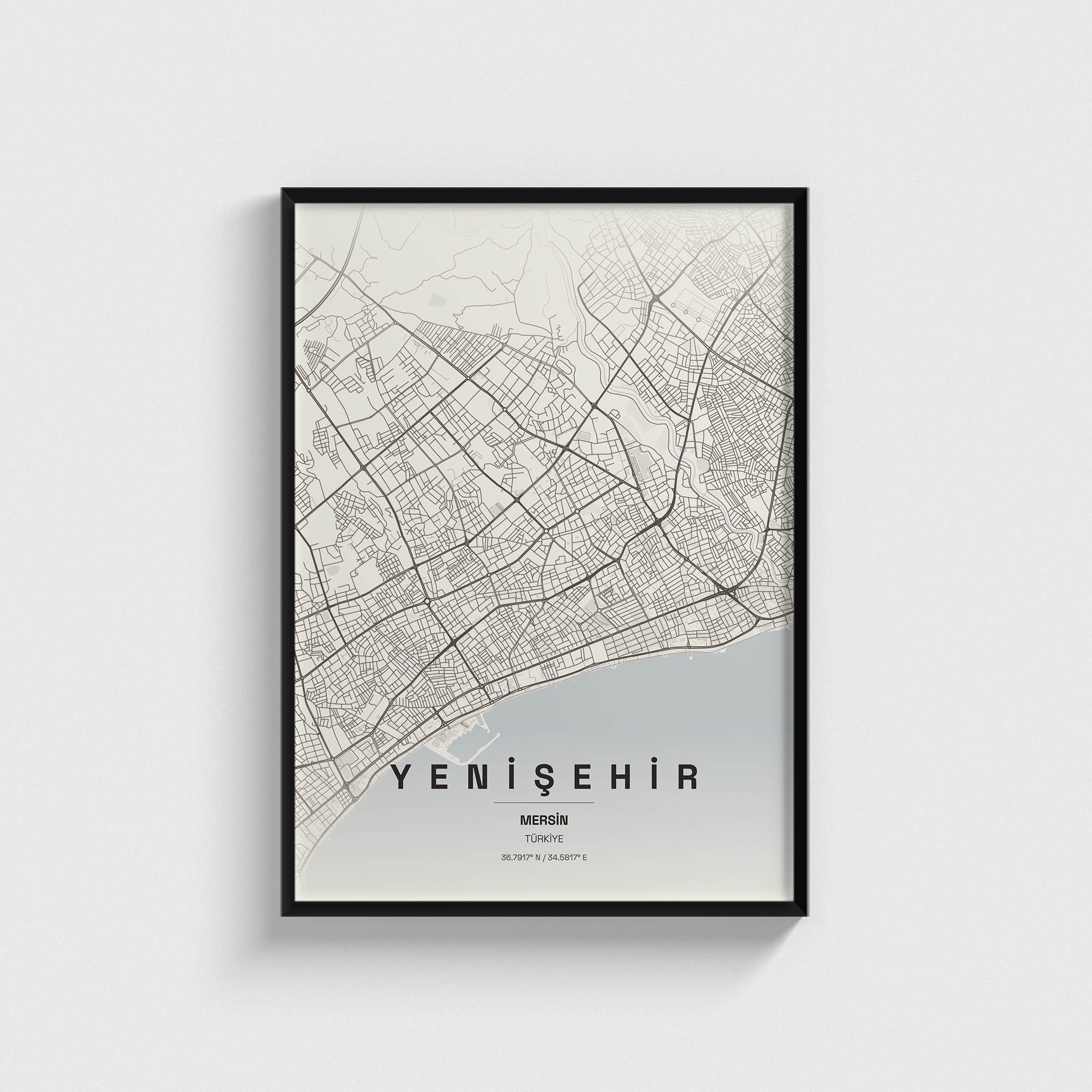 Mersin Yenişehir İlçe Haritası Posteri
