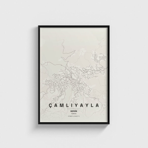 Mersin Çamlıyayla İlçe Haritası Posteri