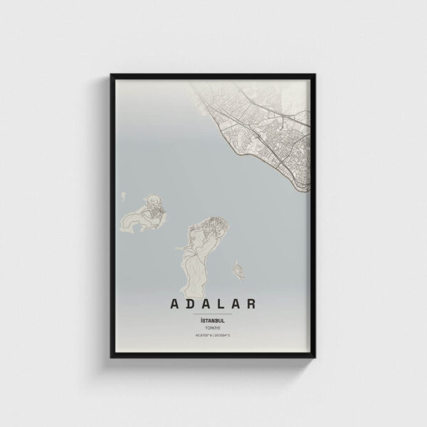 İstanbul Adalar İlçe Haritası Posteri