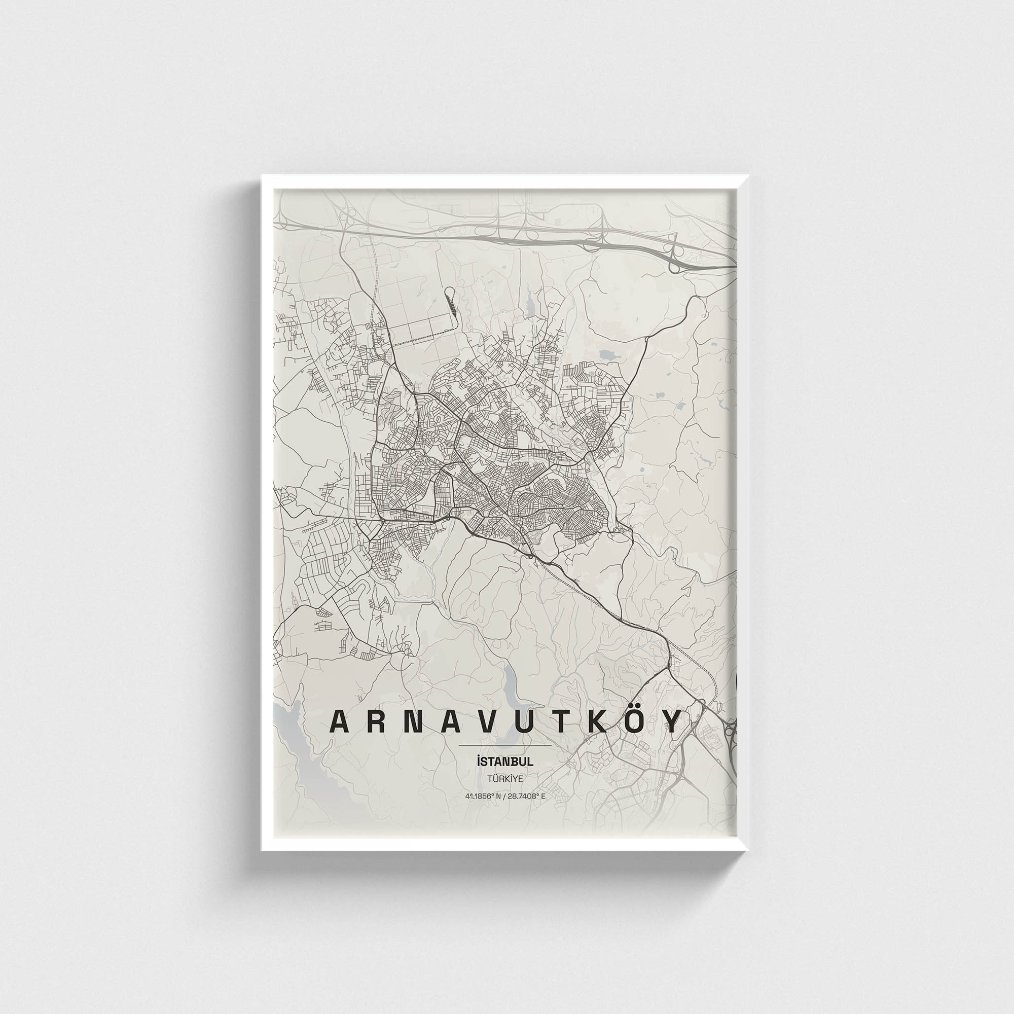 İstanbul Arnavutköy İlçe Haritası Posteri - Görsel 2