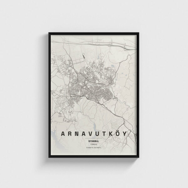 İstanbul Arnavutköy İlçe Haritası Posteri