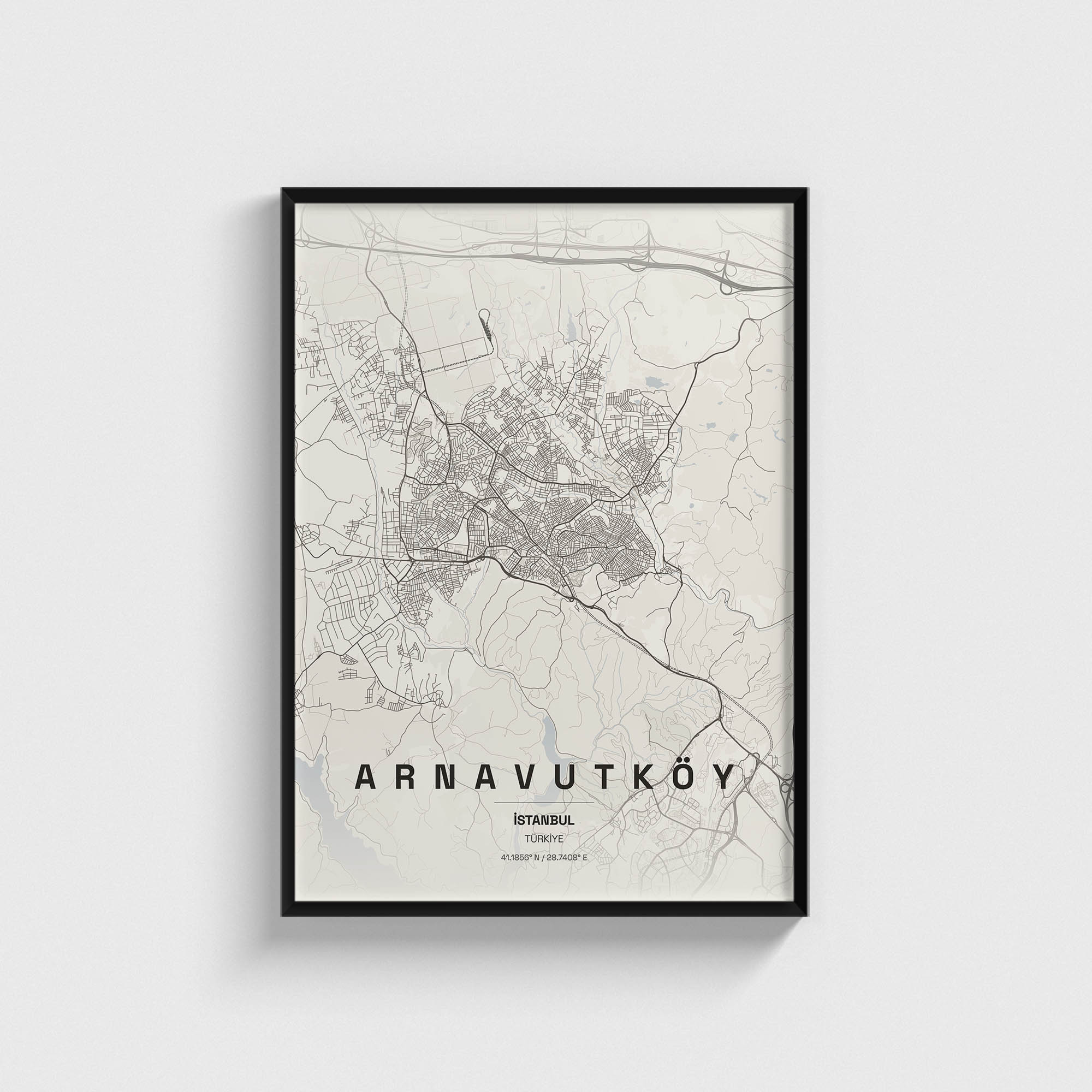 İstanbul Arnavutköy İlçe Haritası Posteri
