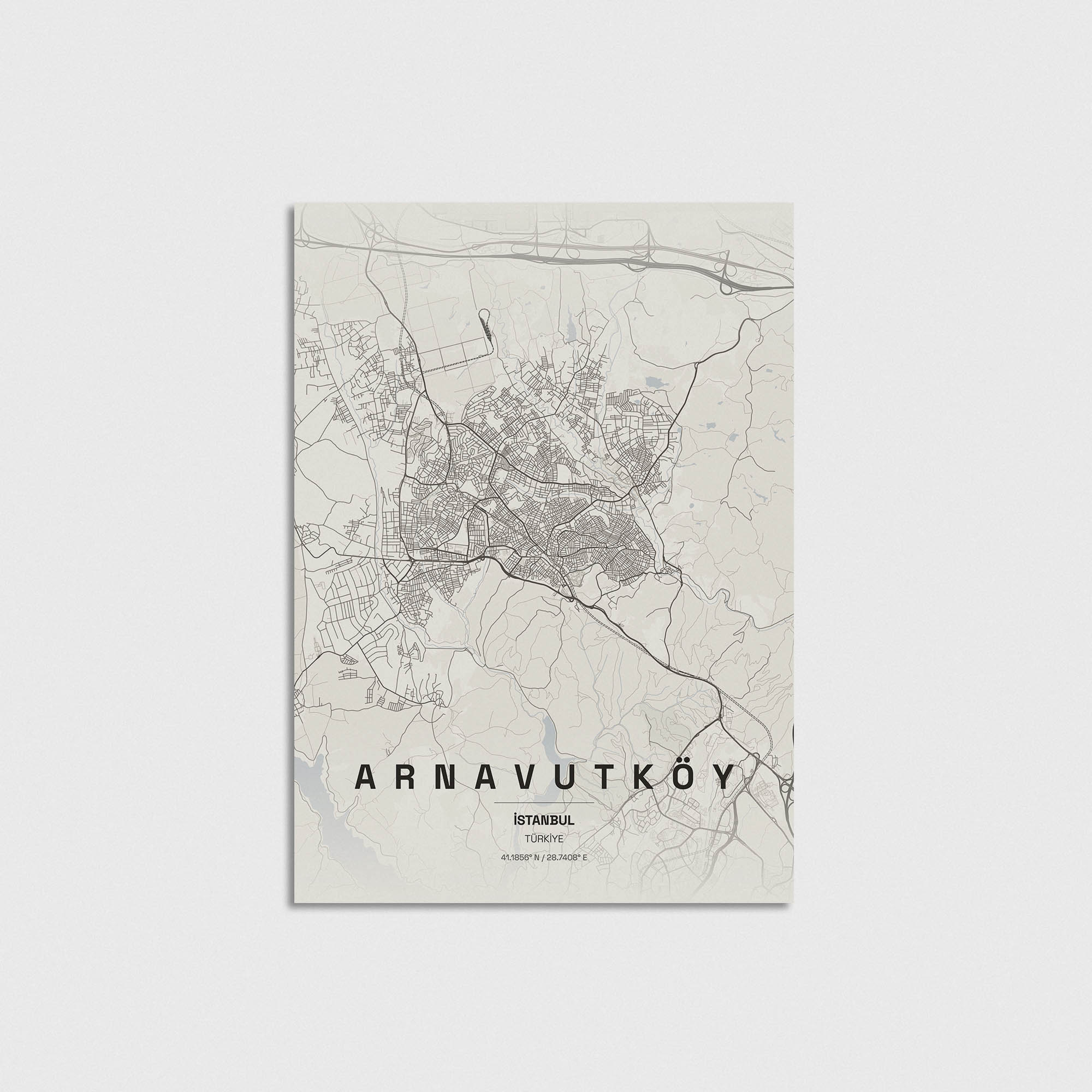 İstanbul Arnavutköy İlçe Haritası Posteri - Görsel 3