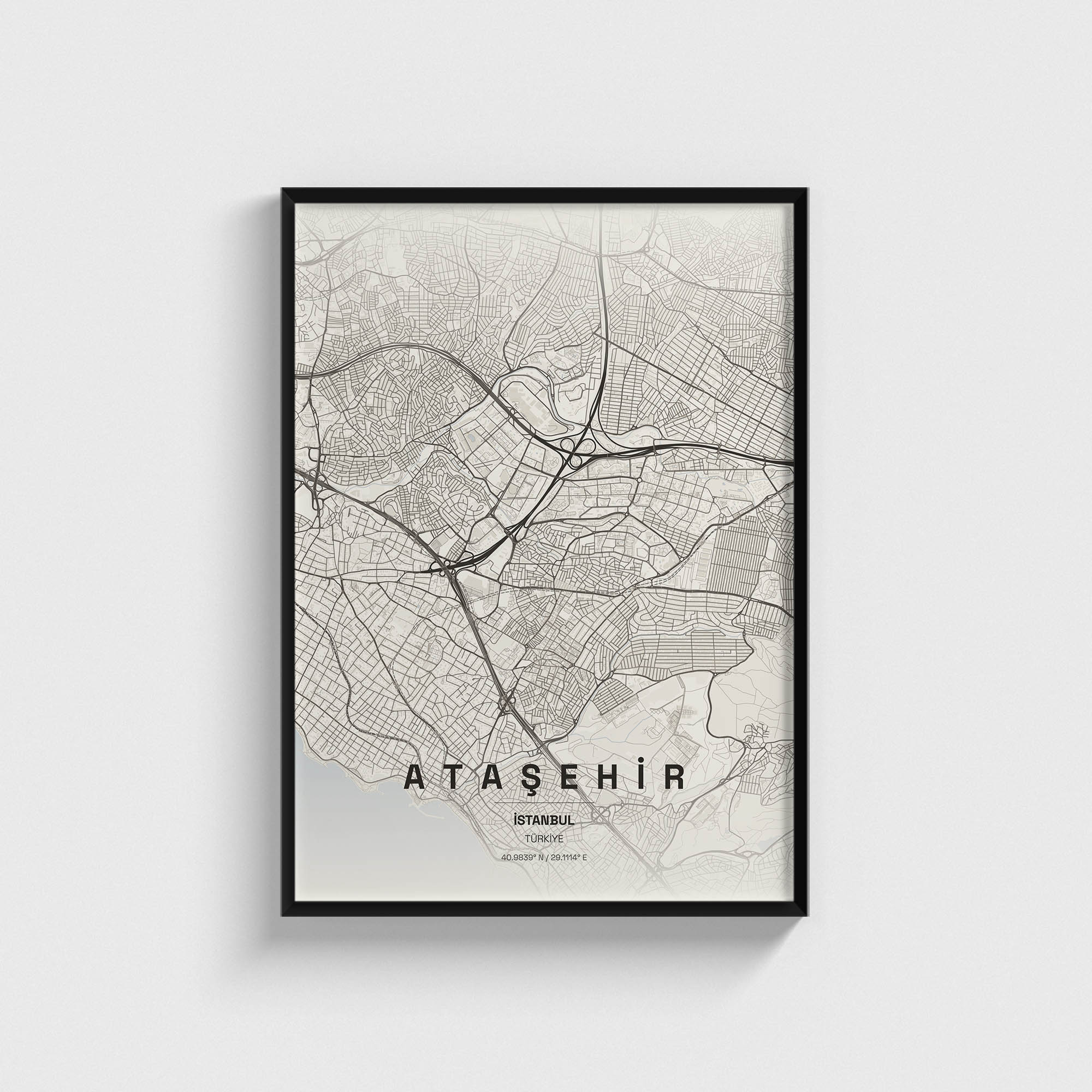 İstanbul Ataşehir İlçe Haritası Posteri