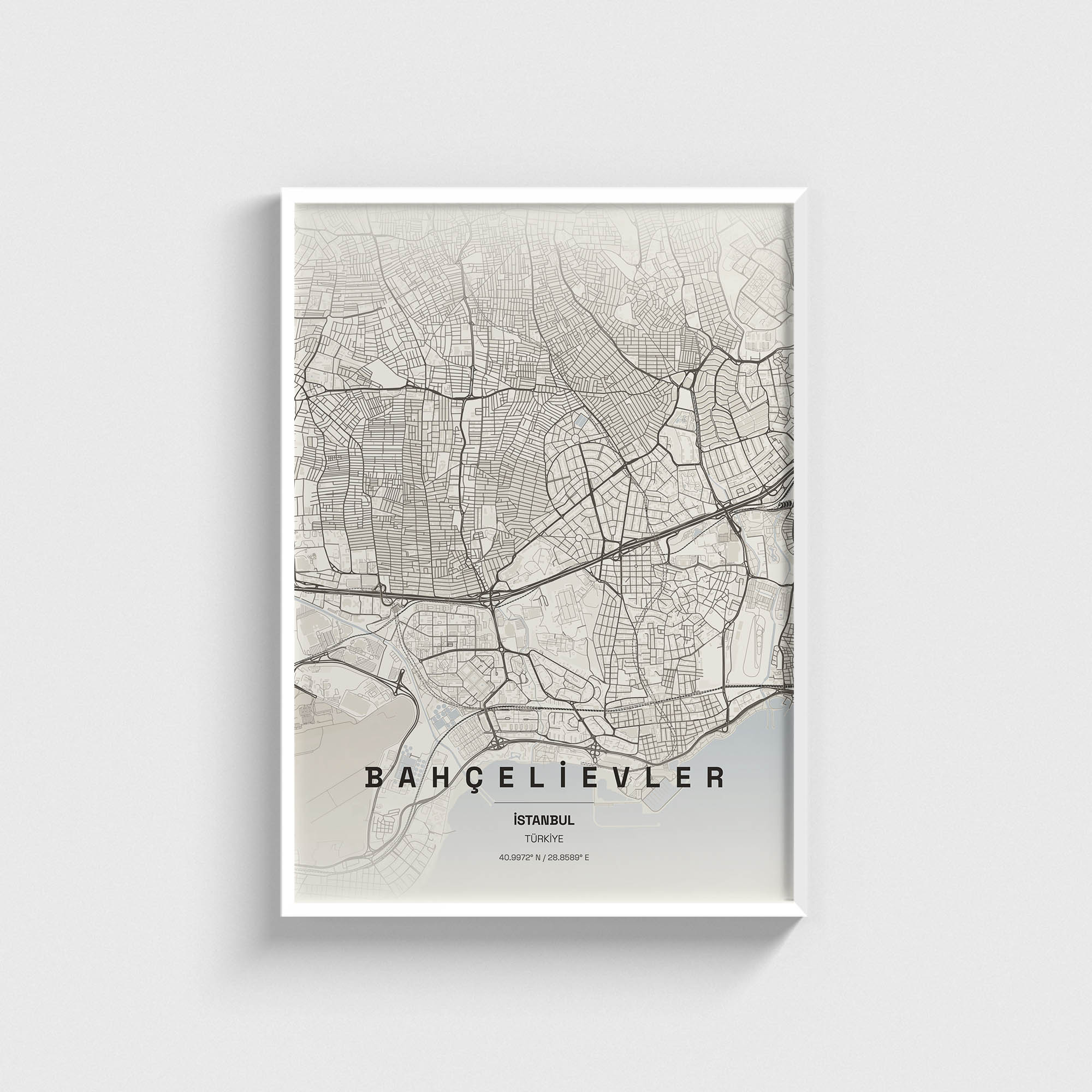İstanbul Bahçelievler İlçe Haritası Posteri - Görsel 2
