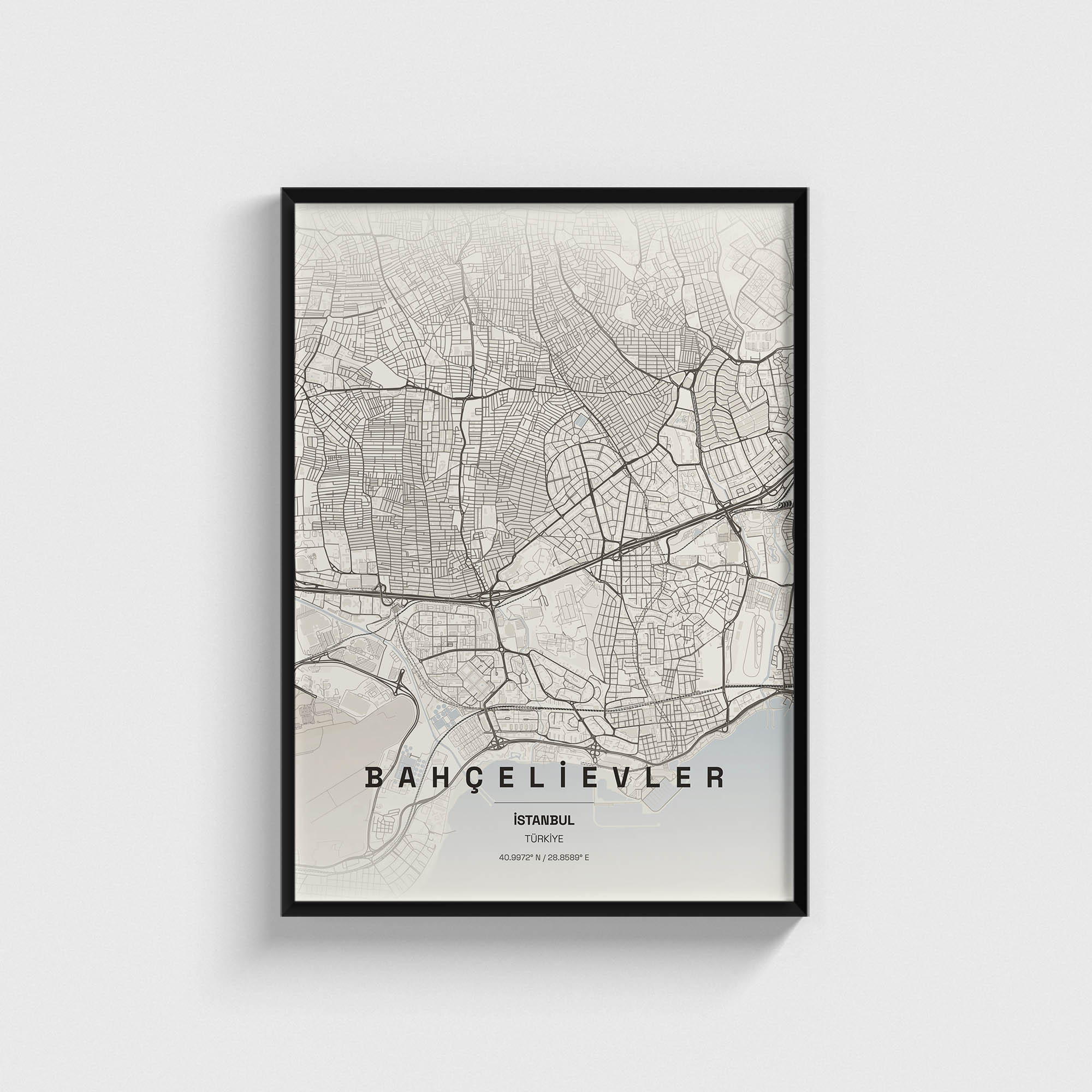 İstanbul Bahçelievler İlçe Haritası Posteri