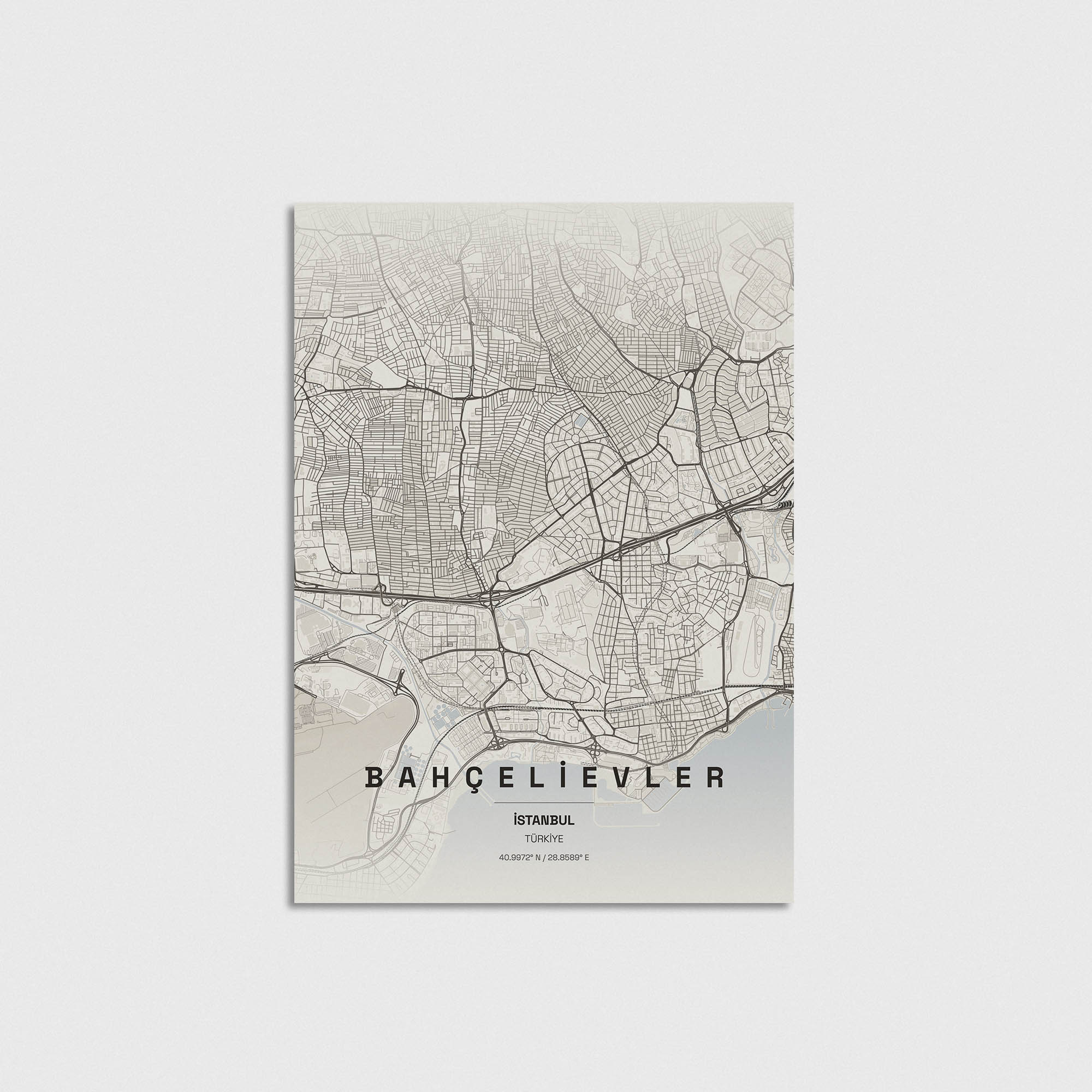 İstanbul Bahçelievler İlçe Haritası Posteri - Görsel 3