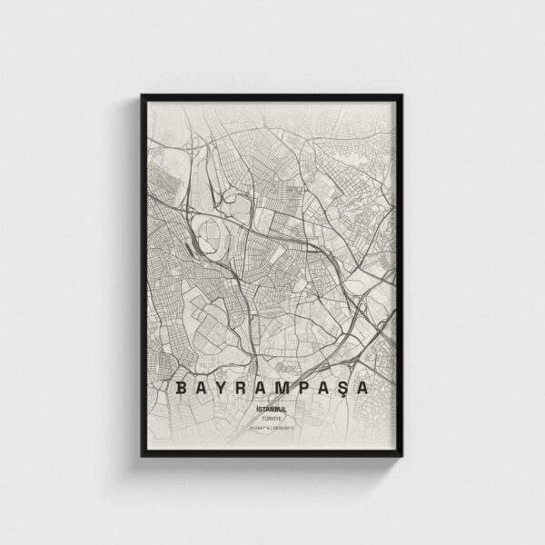 İstanbul Bayrampaşa İlçe Haritası Posteri