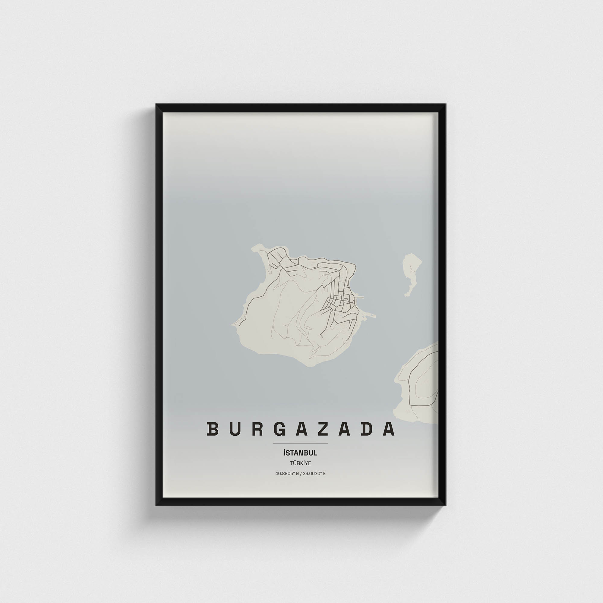 İstanbul Burgazada İlçe Haritası Posteri