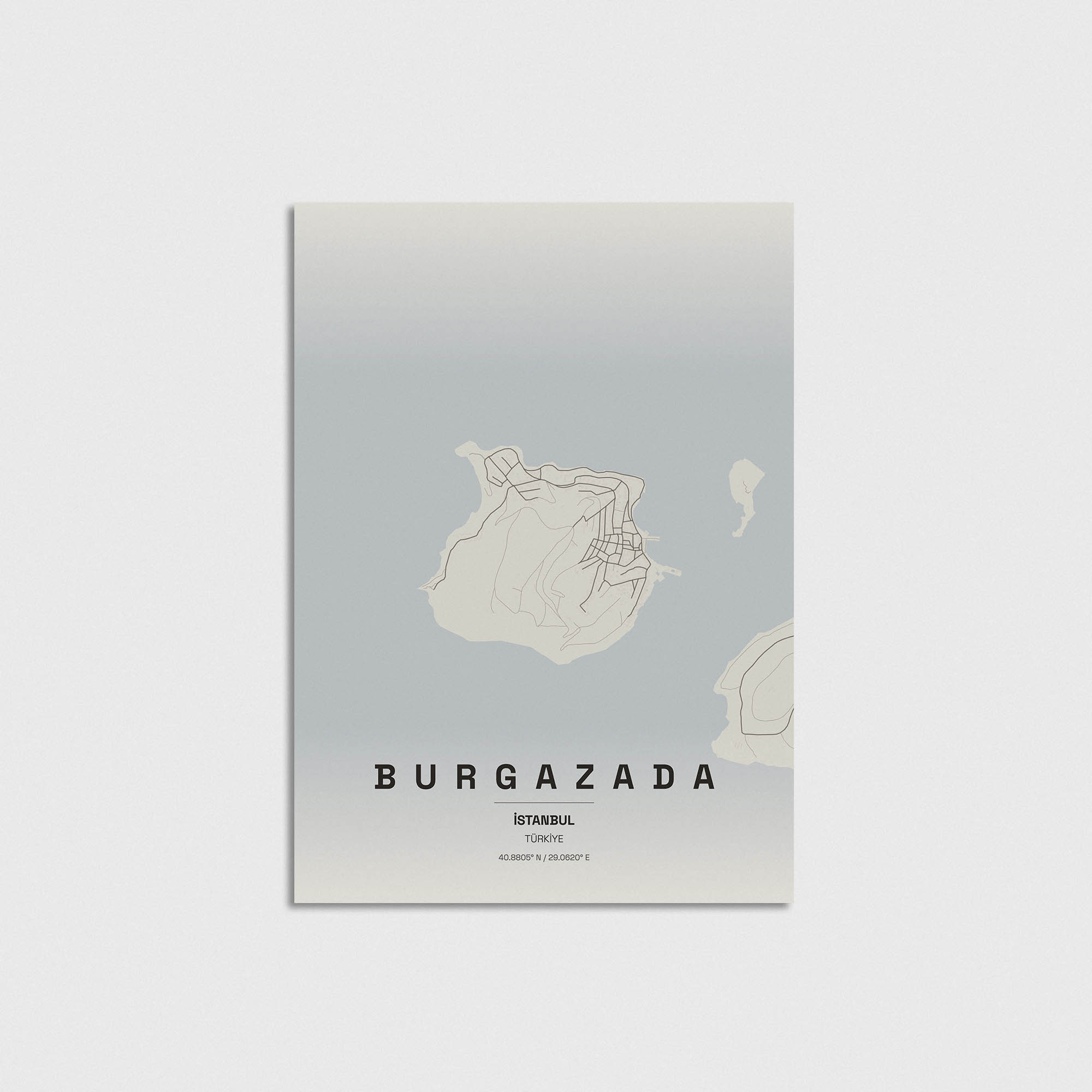 İstanbul Burgazada İlçe Haritası Posteri - Görsel 3