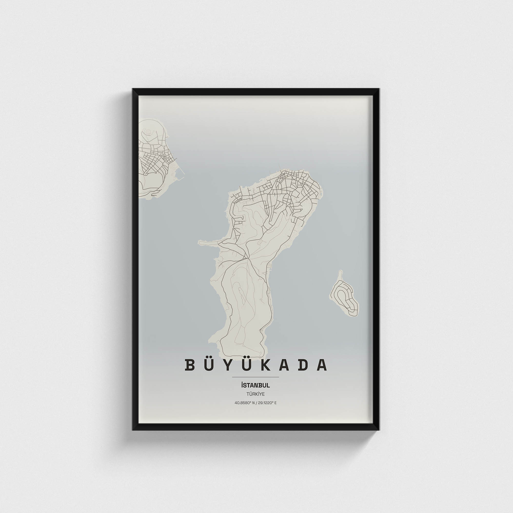 İstanbul Büyükada İlçe Haritası Posteri