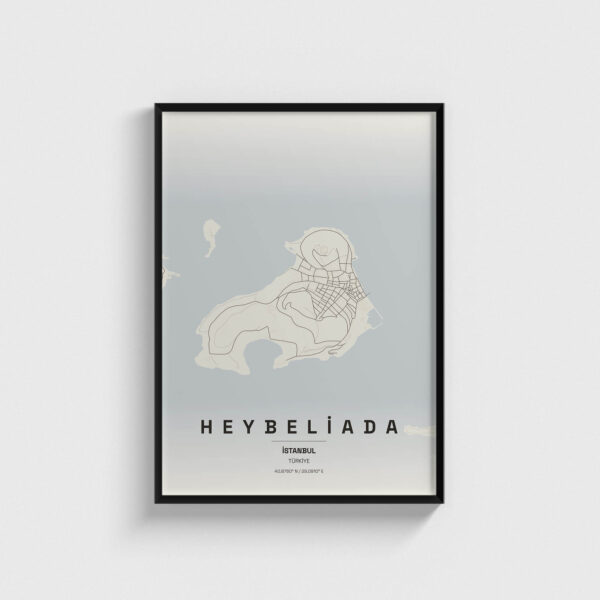 İstanbul Heybeliada İlçe Haritası Posteri