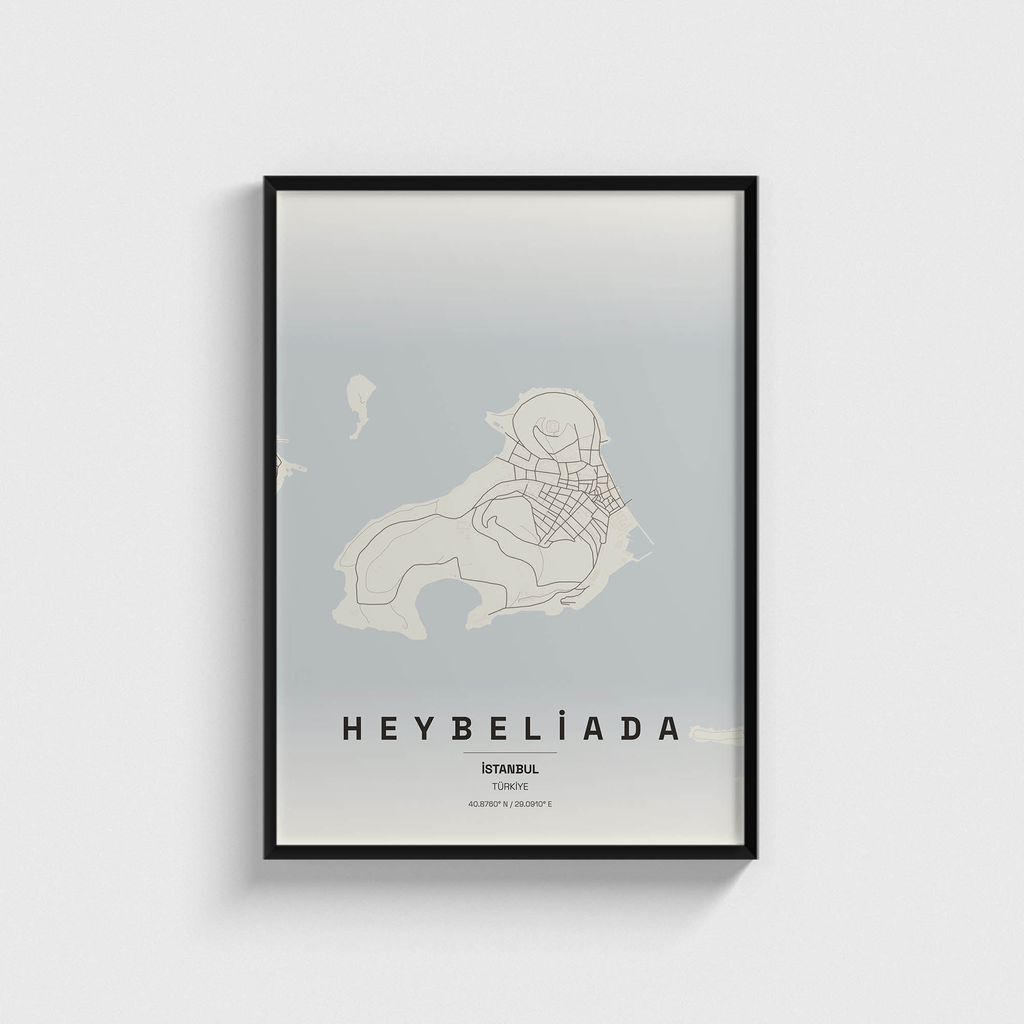 İstanbul Heybeliada İlçe Haritası Posteri