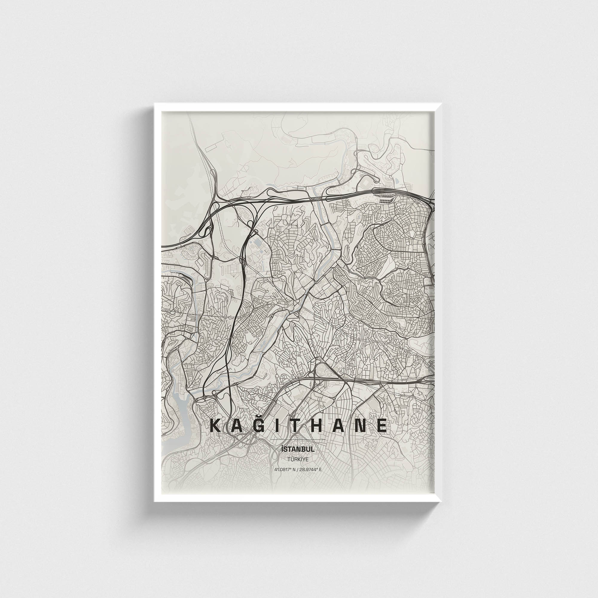 İstanbul Kağıthane İlçe Haritası Posteri - Görsel 2